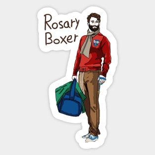 Rosary Boxer Sticker